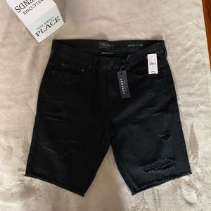 NWT🛍 PacSun Black Destroy Skinny Denim Shorts